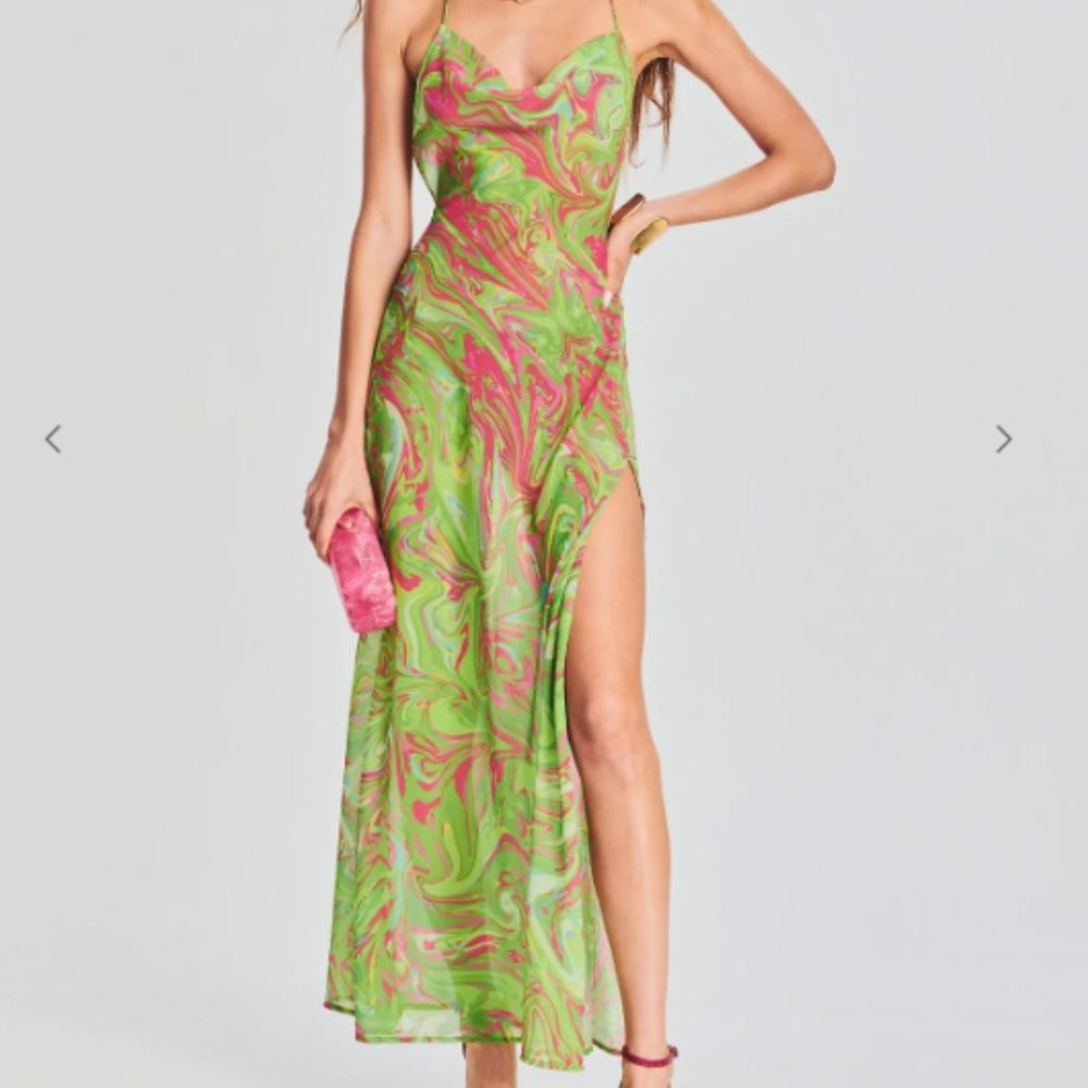 NWT Bananhot Sahara Dress, Green Illusion